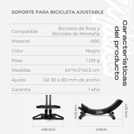 Soporte de piso para bicicleta de Ruta y Montaña