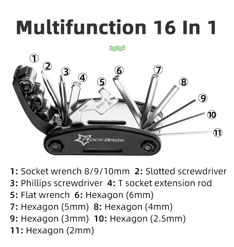 Kit Multiherramientas para bicicletas Rockbros